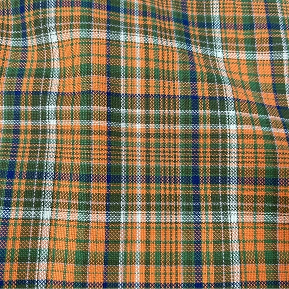 Orvis Orange Green Plaid Button Down Top Size XL Fall Autumn Office Outdoor - Picture 10 of 11